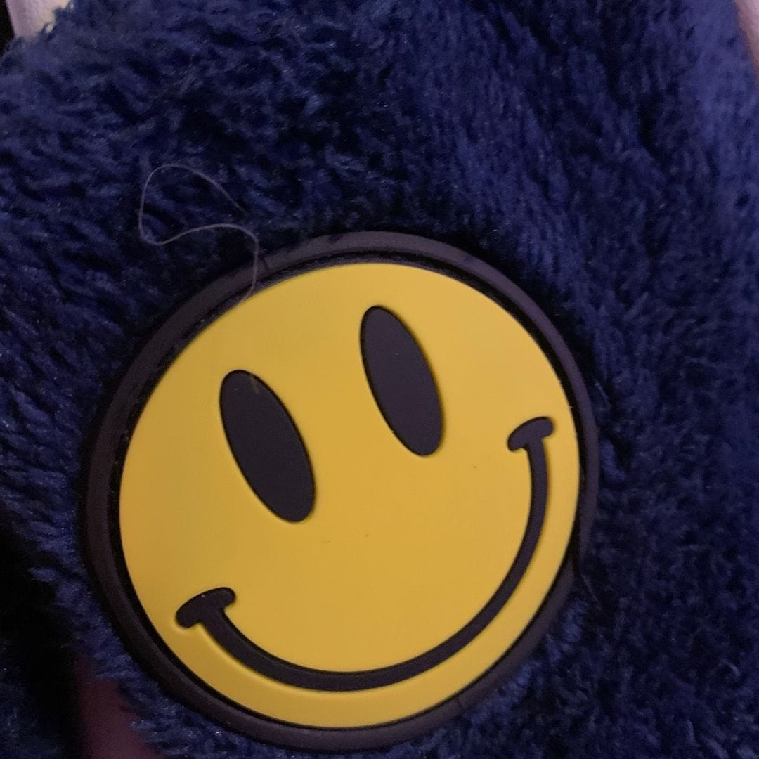 Smiley Slippers - Navy Blue-Famous Rebel