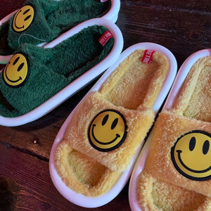 Smiley Slippers - Yellow-Famous Rebel