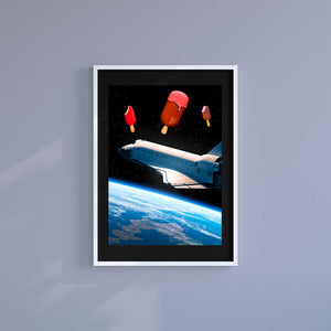 Large (A2) 16.5" x 23.4" inc Mount-Black-Space Lolly - Wall Art Print-Famous Rebel