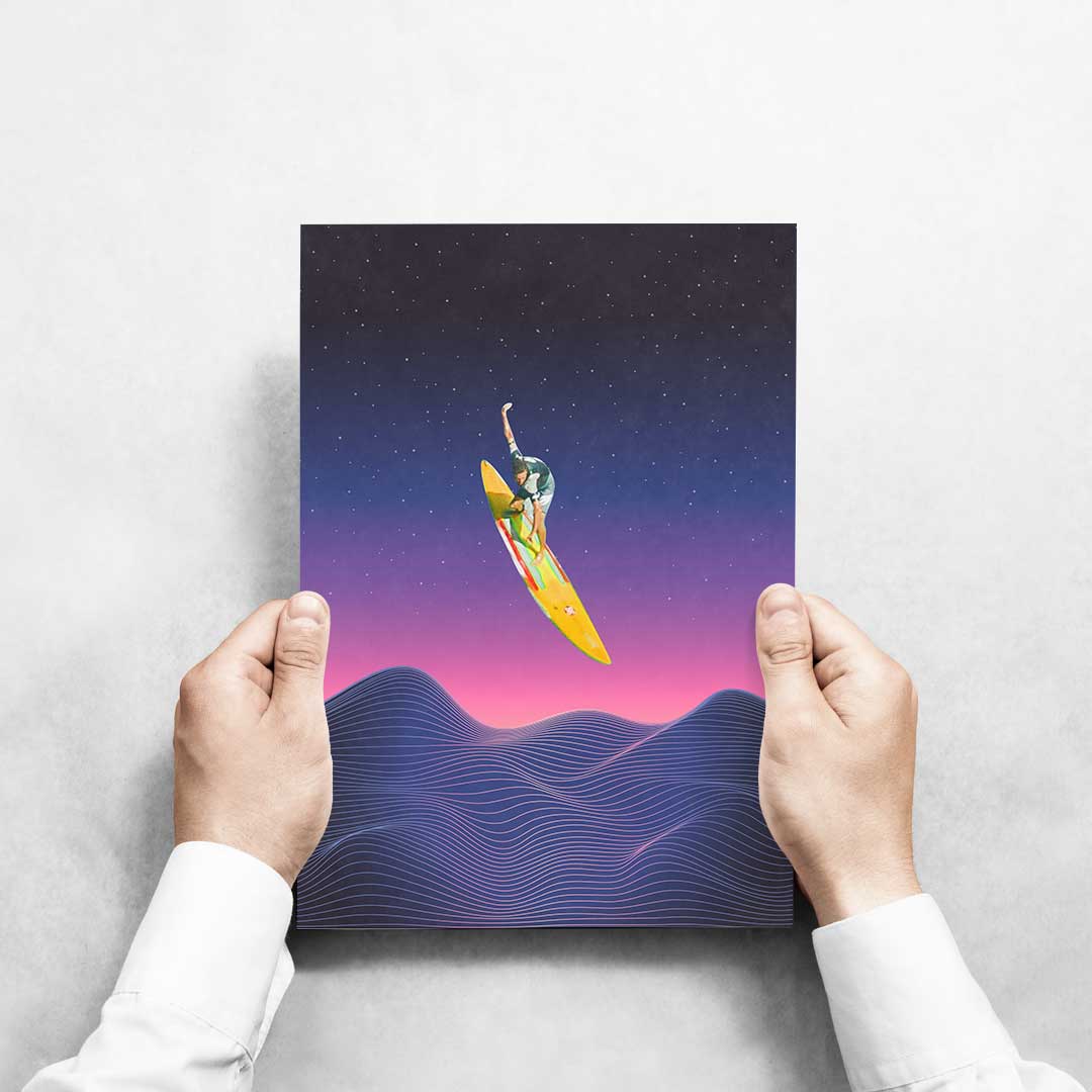 -Space Surfer - Wall Art Print-Famous Rebel