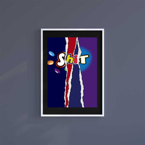 Large (A2) 16.5" x 23.4" inc Mount-Black-S**t-Wall Art Print-Famous Rebel