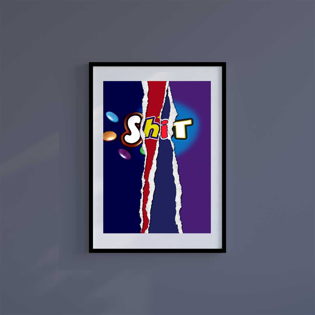 Large (A2) 16.5" x 23.4" inc Mount-White-S**t-Wall Art Print-Famous Rebel