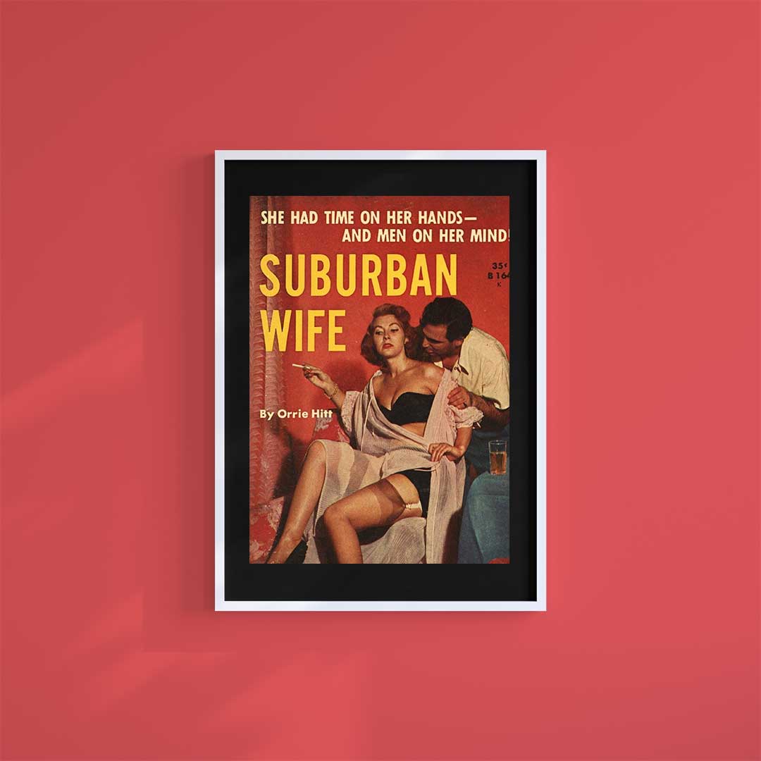 Medium (A3) 11.75" x 16.5" inc Mount-Black-Suburban Wife - Wall Art Print-Famous Rebel