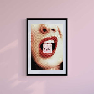 Small 10"x8" inc Mount-White-Suck - Wall Art Print-Famous Rebel