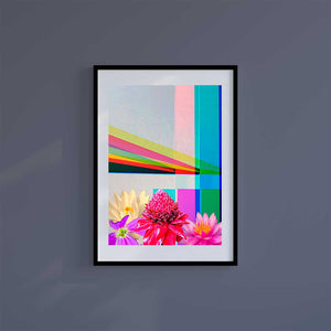 Medium (A3) 11.75" x 16.5" inc Mount-White-Summer Flowers - Wall Art Print-Famous Rebel