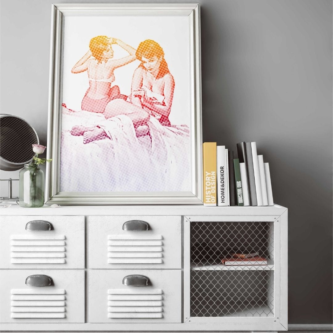 -Sun Bed Girls - Wall Art Print-Famous Rebel