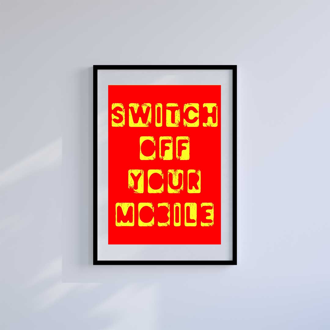 Large (A2) 16.5" x 23.4" inc Mount-White-Switch it Off- Wall Art Print-Famous Rebel