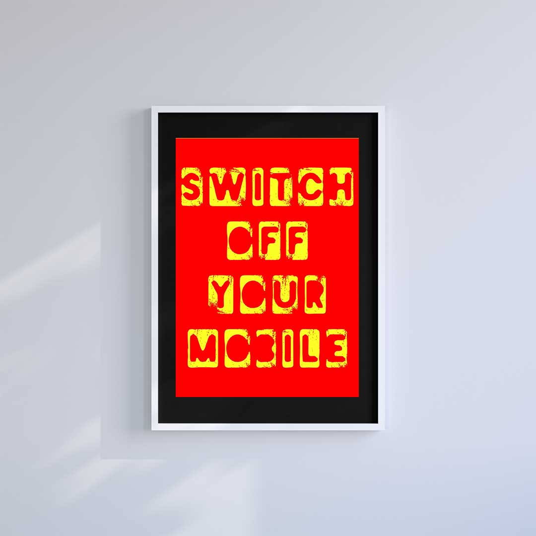 Medium (A3) 11.75" x 16.5" inc Mount-Black-Switch it Off- Wall Art Print-Famous Rebel