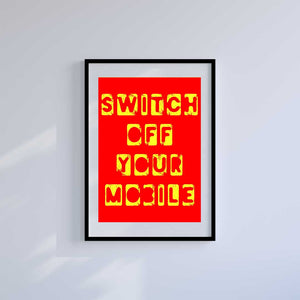 Medium (A3) 11.75" x 16.5" inc Mount-White-Switch it Off- Wall Art Print-Famous Rebel