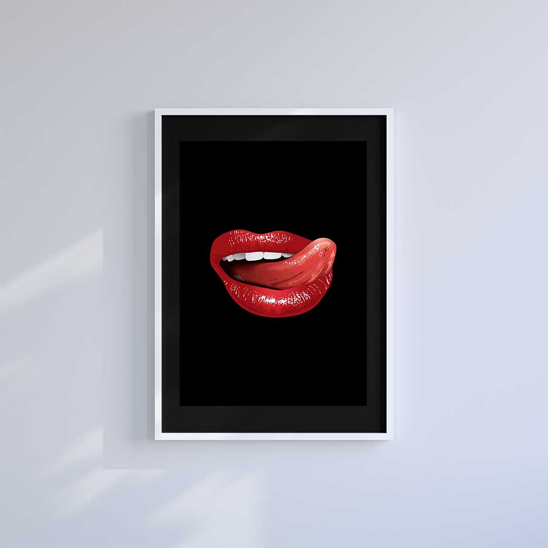 Large (A2) 16.5" x 23.4" inc Mount-Black-Tasty Tease - Wall Art Print-Famous Rebel