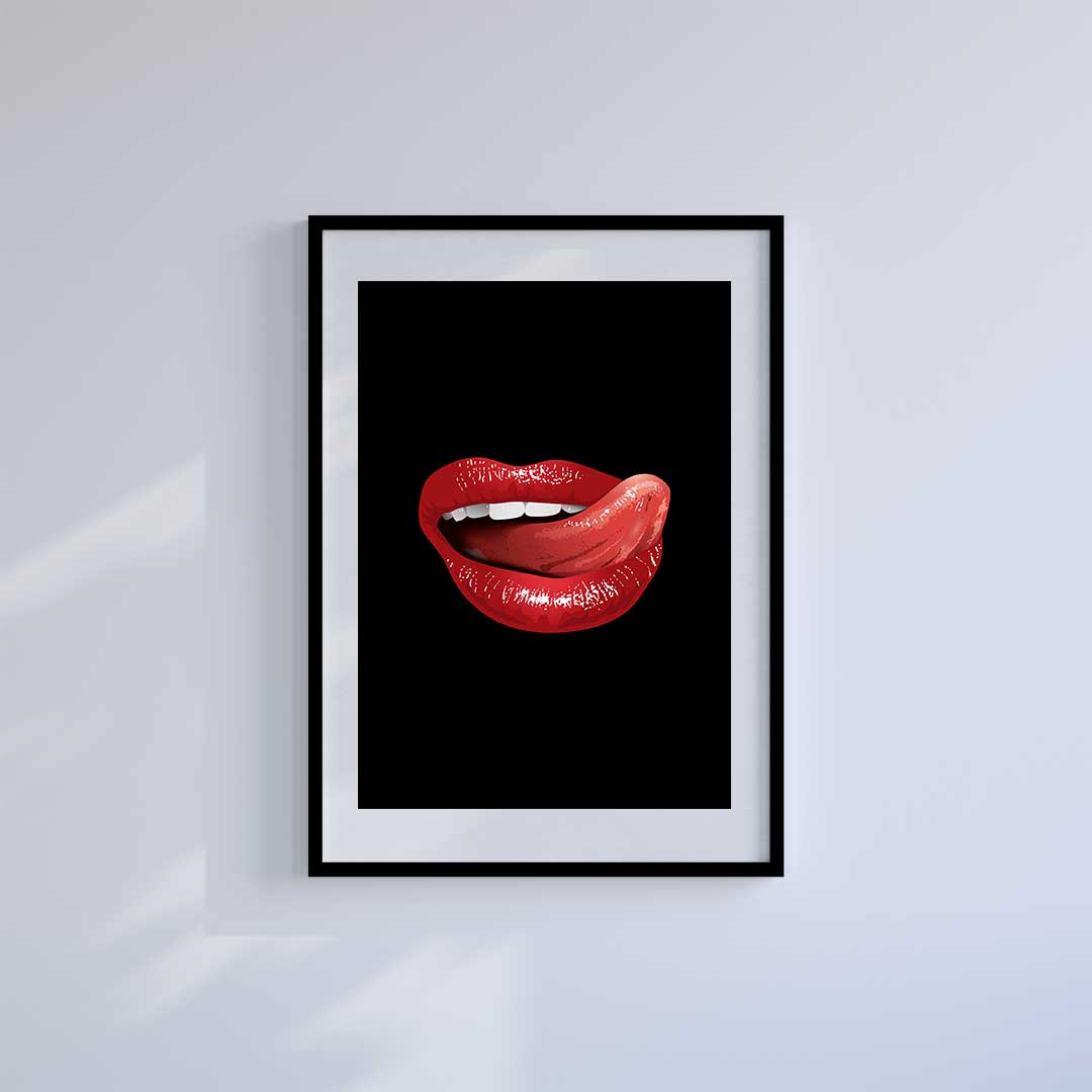 Large (A2) 16.5" x 23.4" inc Mount-White-Tasty Tease - Wall Art Print-Famous Rebel