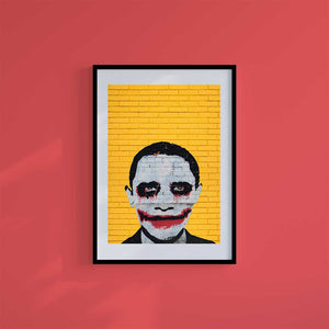 Large (A2) 16.5" x 23.4" inc Mount-White-The Joker - Wall Art Print-Famous Rebel
