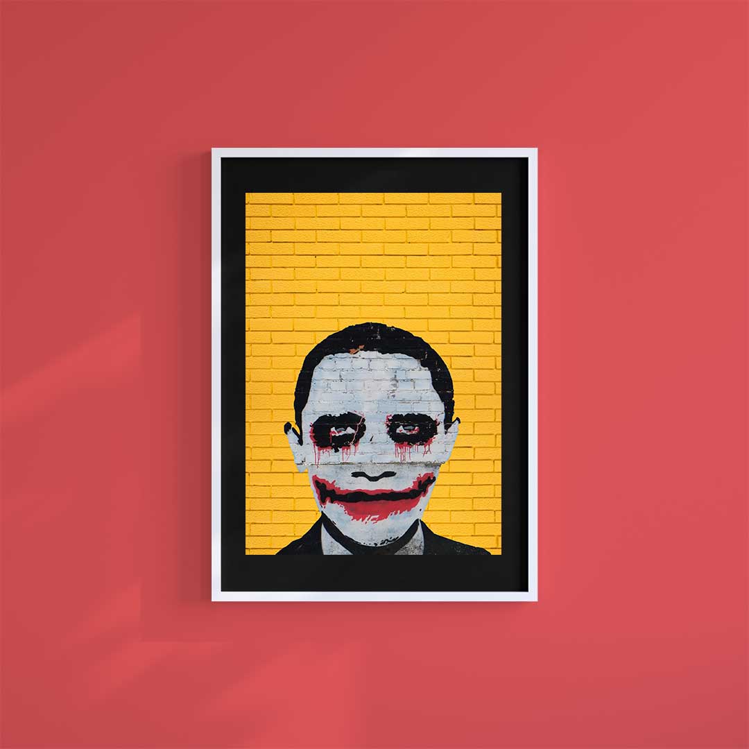 Medium (A3) 11.75" x 16.5" inc Mount-Black-The Joker - Wall Art Print-Famous Rebel
