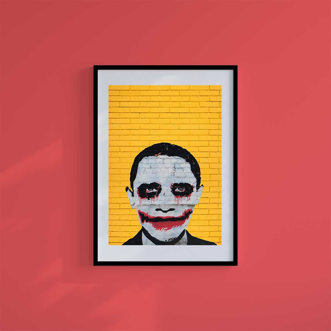 Medium (A3) 11.75" x 16.5" inc Mount-White-The Joker - Wall Art Print-Famous Rebel