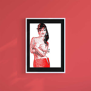 Medium (A3) 11.75" x 16.5" inc Mount-Black-Topless- Wall Art Print-Famous Rebel