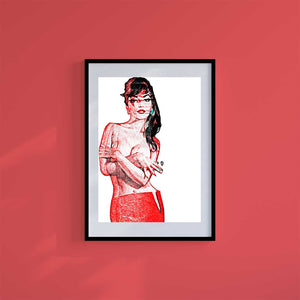 Small 10"x8" inc Mount-White-Topless- Wall Art Print-Famous Rebel