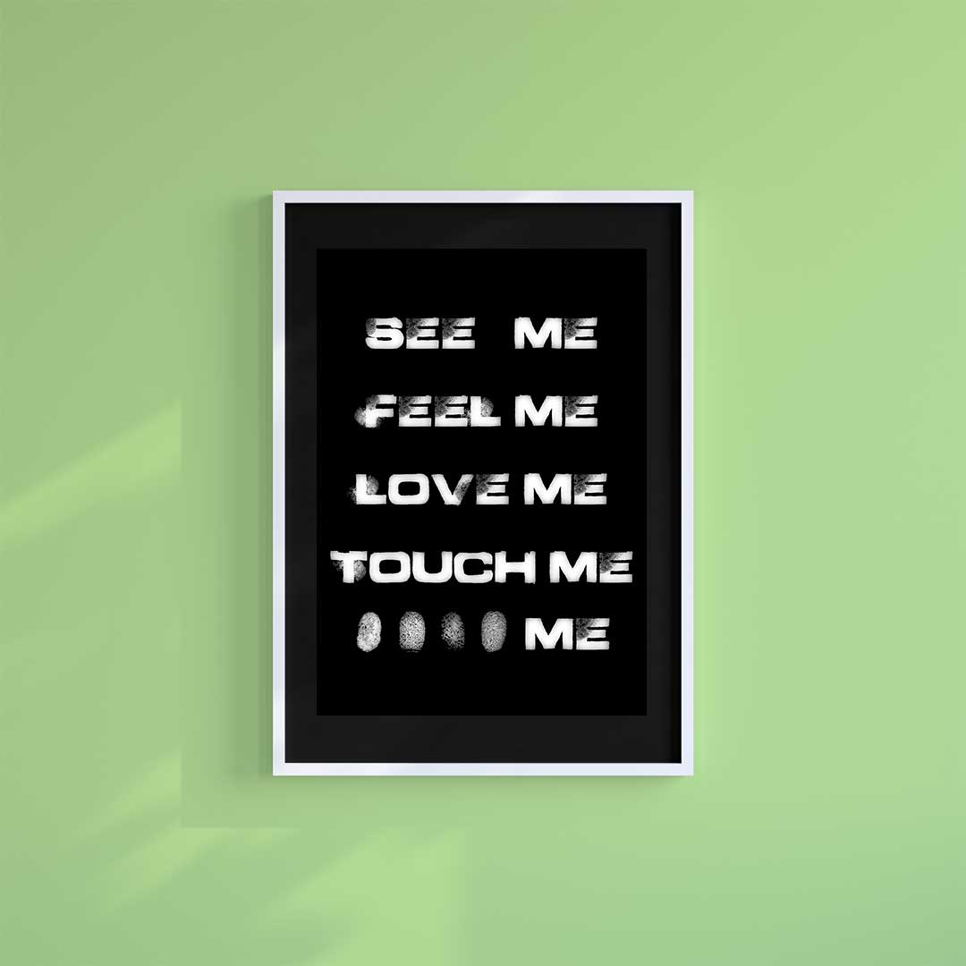 Medium (A3) 11.75" x 16.5" inc Mount-Black-Touch Me-Black - Wall Art Print-Famous Rebel