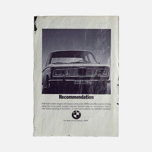 Vintage Ads- BMW- Wooden Poster-Famous Rebel