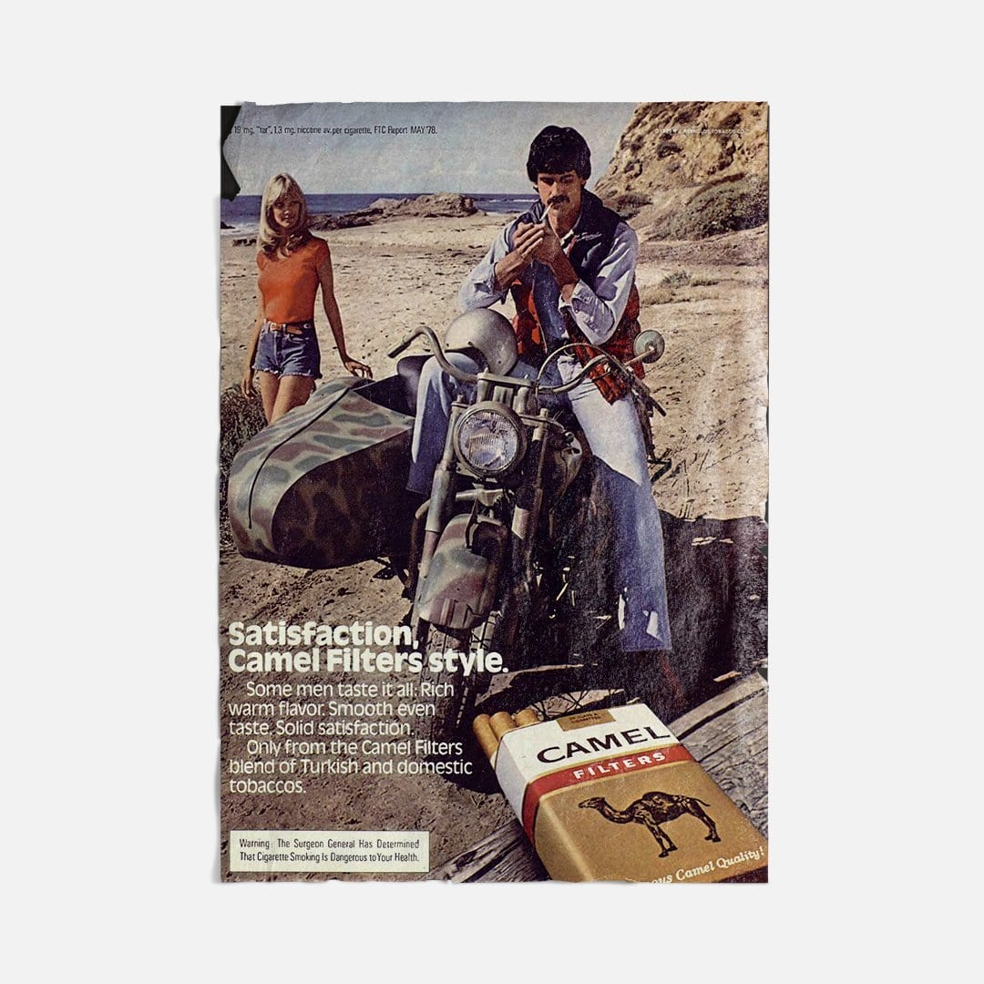 Vintage Ads-Camel- Wooden Poster-Famous Rebel