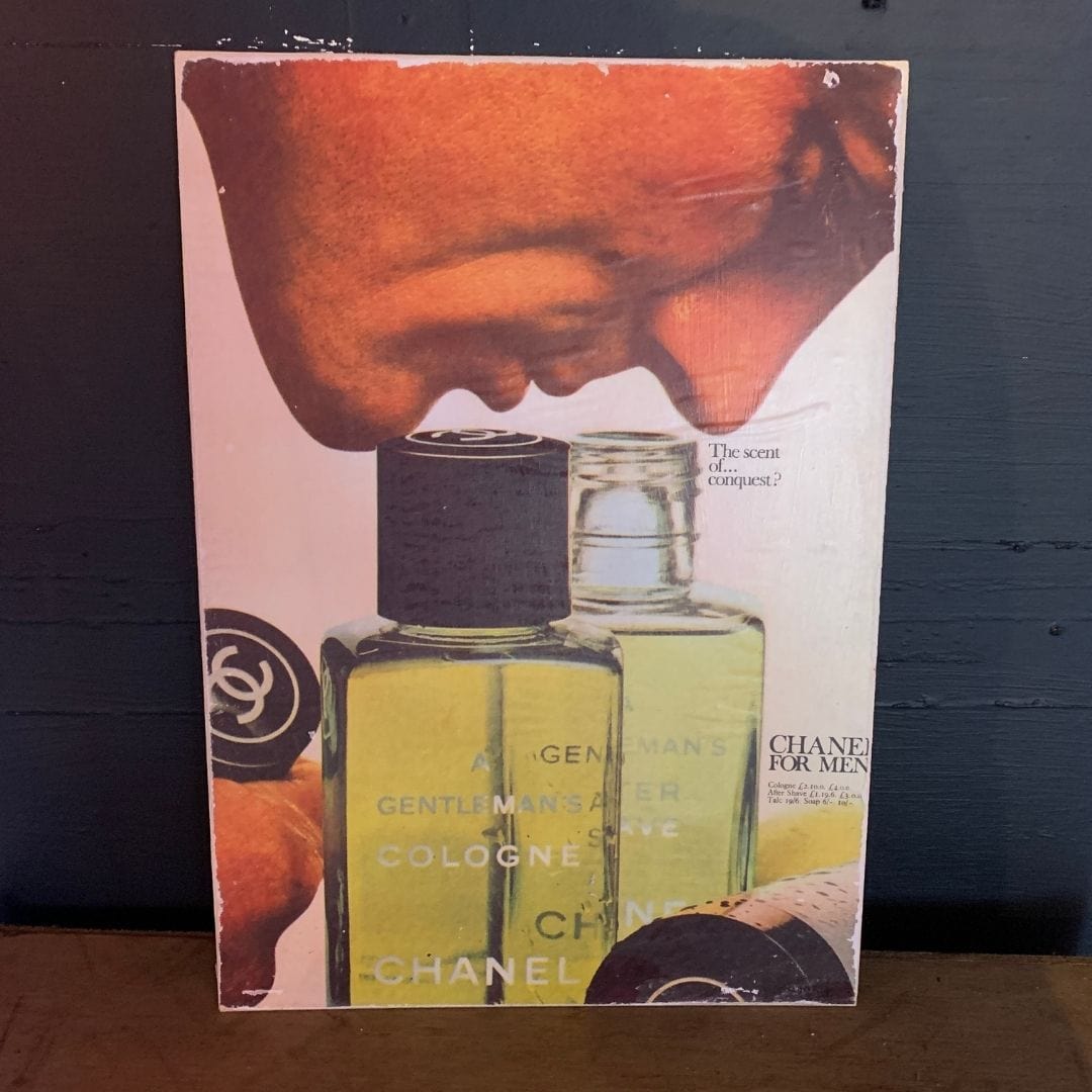 Retro Ads Chanel for Men Wood Board Art Famous Rebel