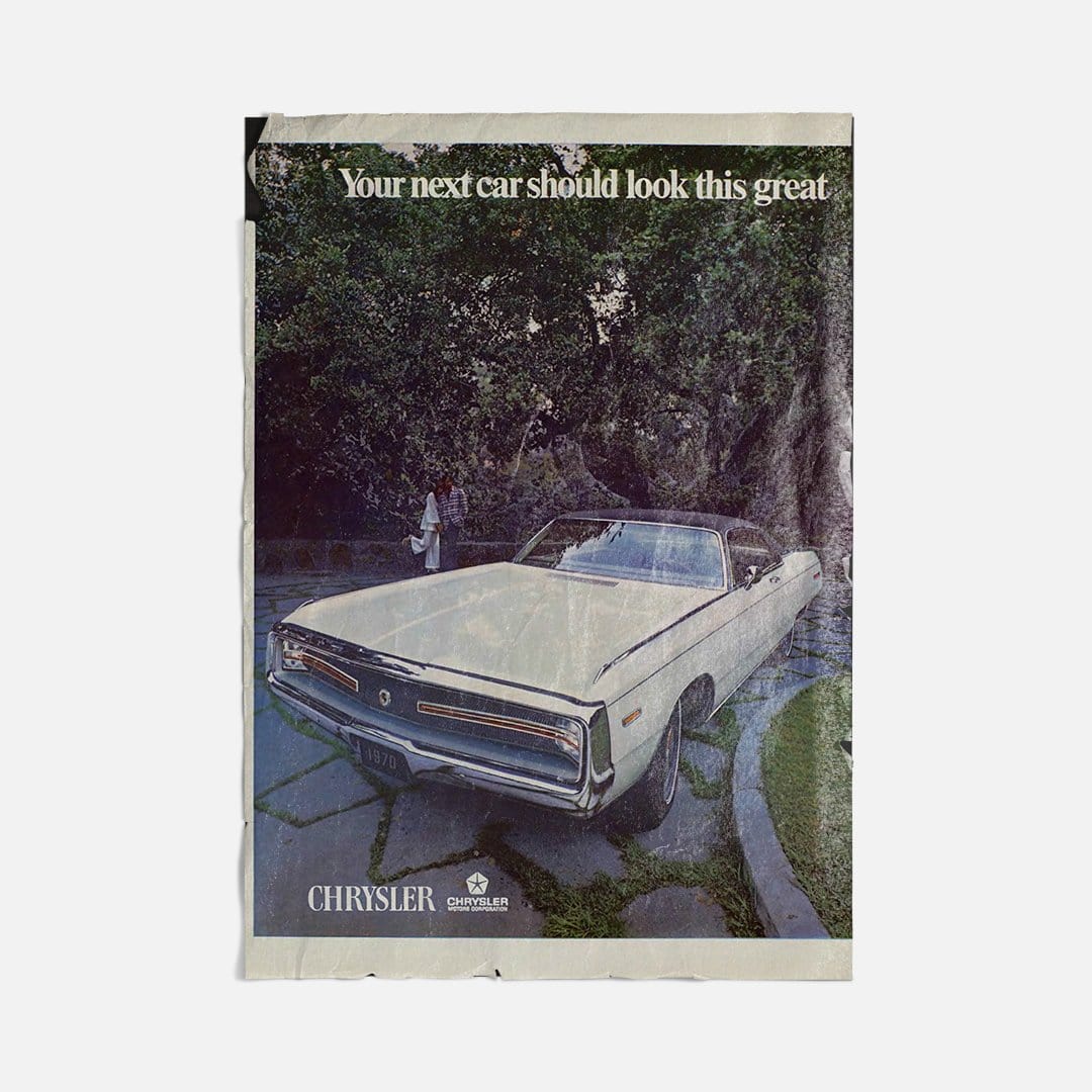Vintage Ads- Chrysler 1970- Wooden Poster-Famous Rebel