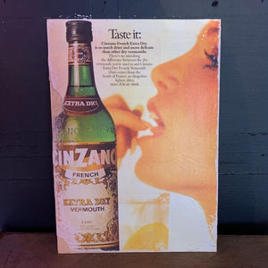 Vintage Ads- Cinzano-Taste It - Wooden Poster-Famous Rebel