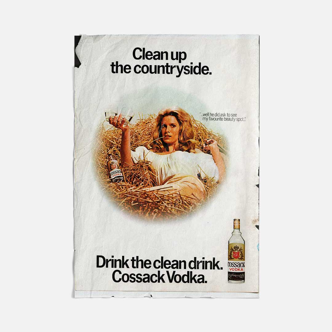 Vintage Ads- Cossack Vodka - Wooden Poster-Famous Rebel