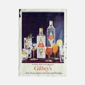 Vintage Ads- Gilbeys Vodka- Wooden Poster-Famous Rebel