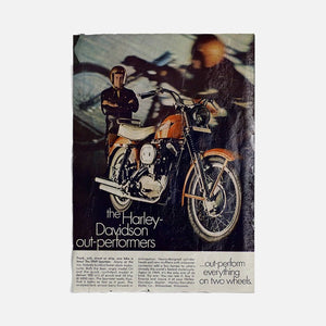 Vintage Ads- Harley Davidson- Wooden Poster-Famous Rebel