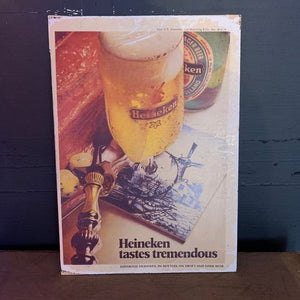 Vintage Ads- Heineken Tastes Tremendous - Wooden Poster-Famous Rebel