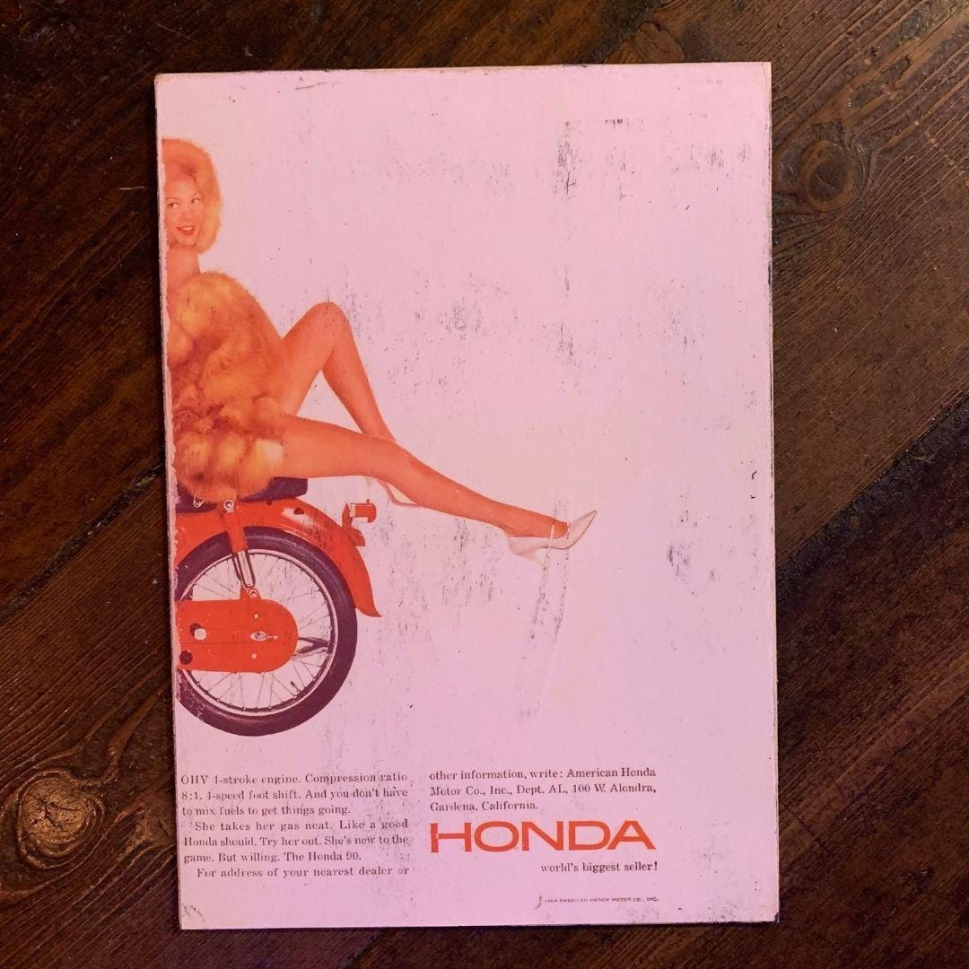 Vintage Ads-Honda Legs- Wooden Poster-Famous Rebel