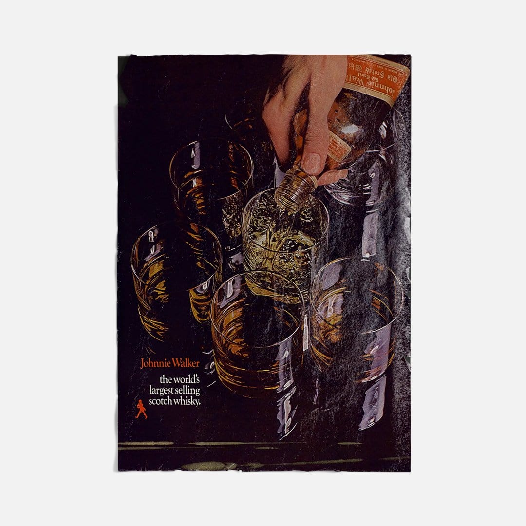 Vintage Ads- Johnnie Walker Scotch - Wooden Poster-Famous Rebel