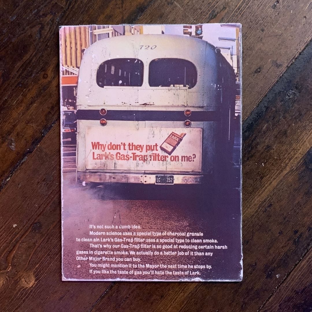 Vintage Ads-Larks-Bus -Wooden Poster-Famous Rebel