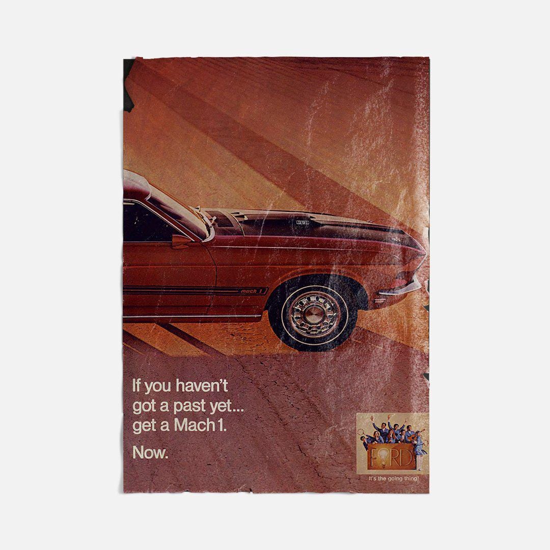 Vintage Ads- Mach 1- Wooden Poster-Famous Rebel