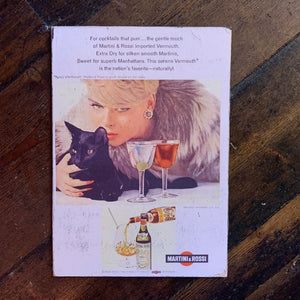 Vintage Ads- Martini & Rossi Cat Lady - Wooden Poster-Famous Rebel