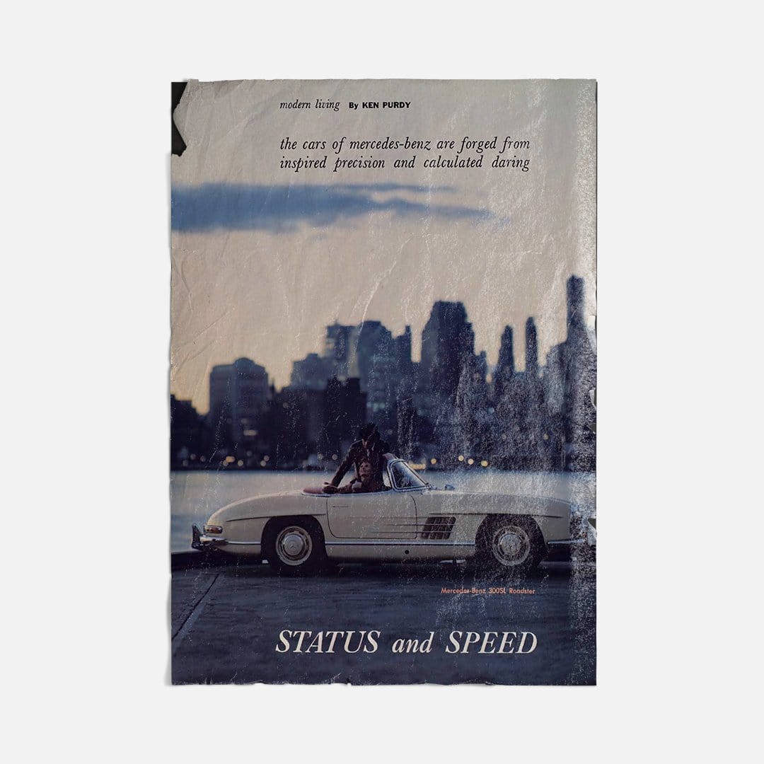 Vintage Ads- Mercedes Benz- Wooden Poster-Famous Rebel
