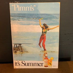Vintage Ads-Pimm's Summer Ping Pong - Wooden Poster-Famous Rebel