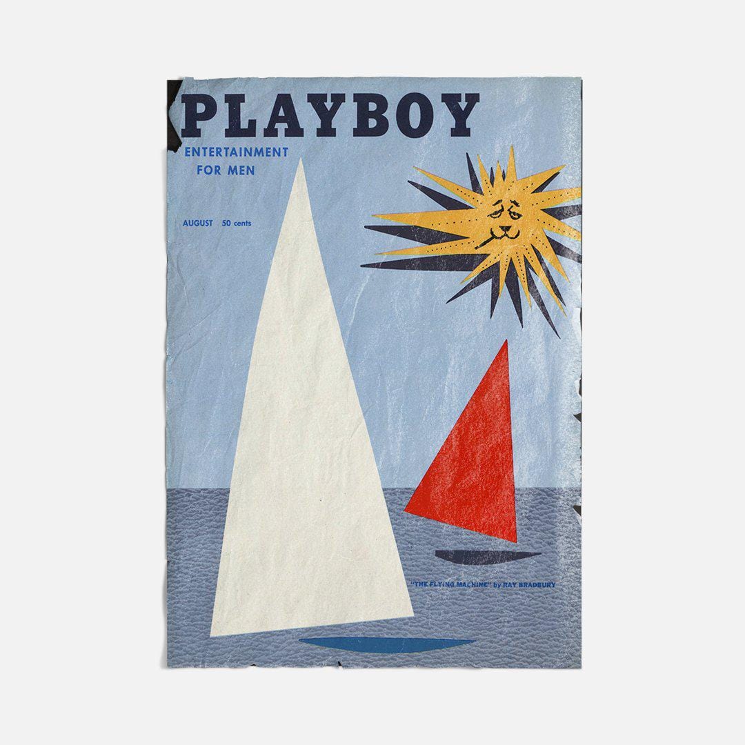 Vintage Ads- Playboy August 54- Wooden Poster-Famous Rebel
