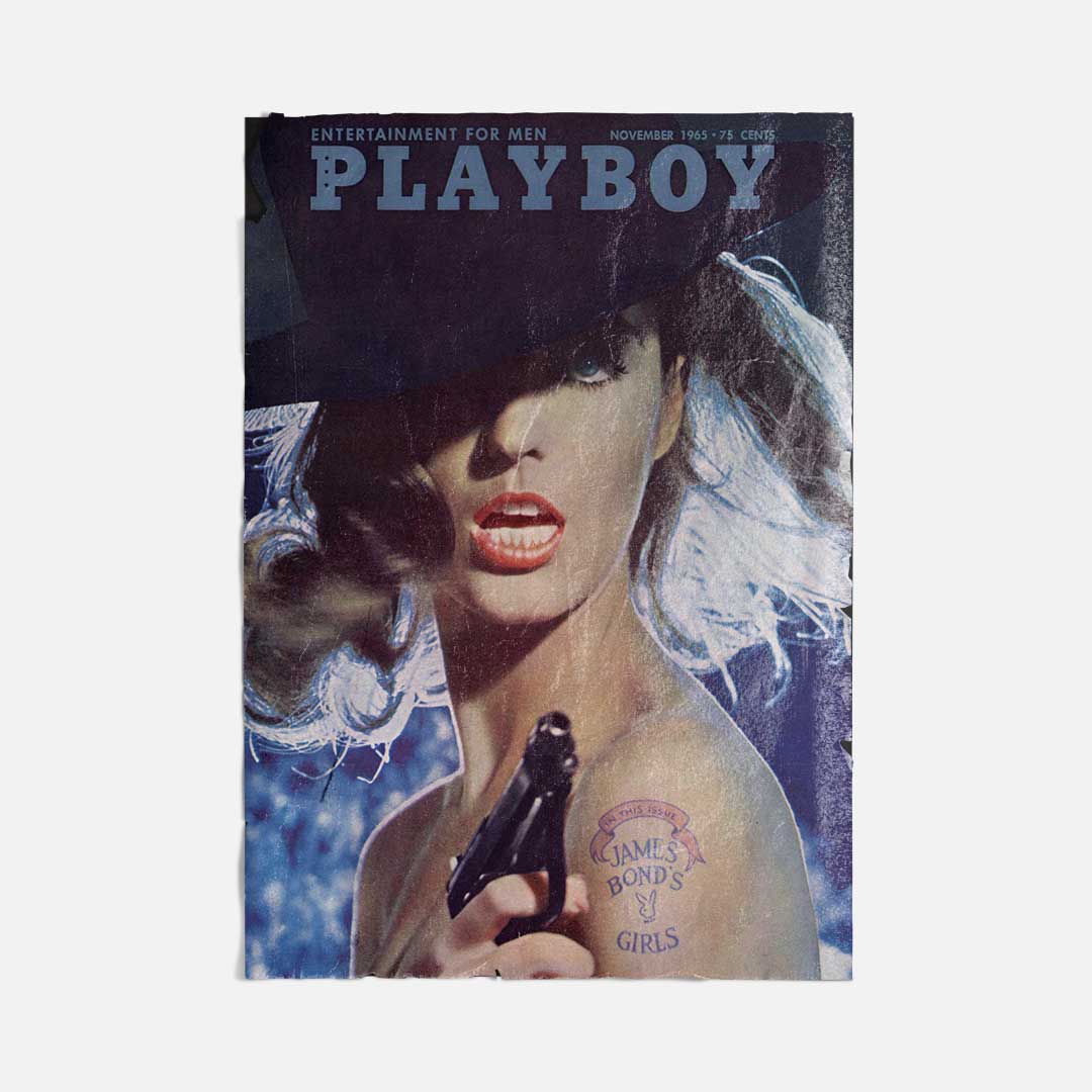Vintage Ads- Playboy Girls - Wooden Poster-Famous Rebel