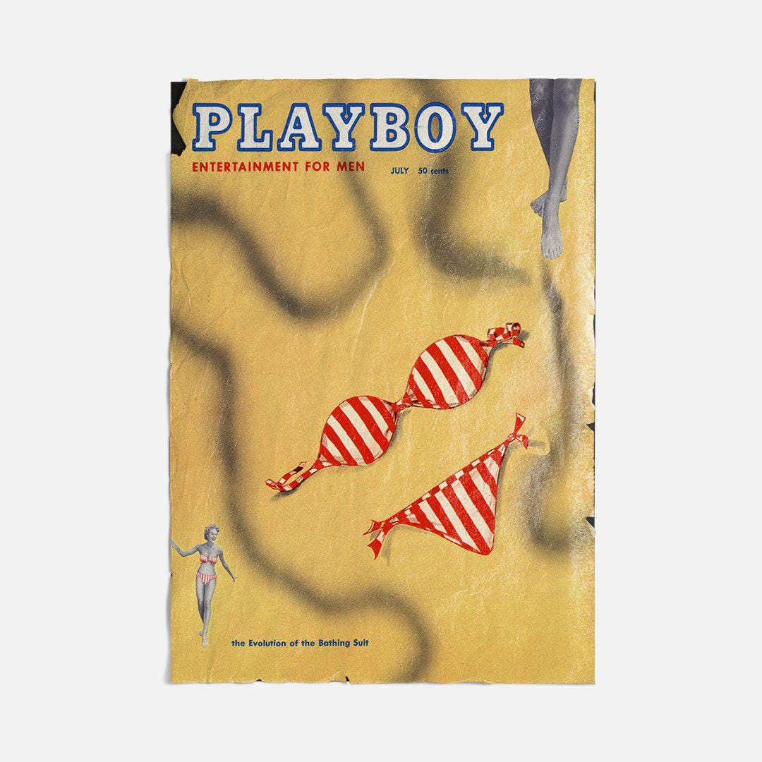 Vintage Ads- Playboy July 54- Wooden Poster-Famous Rebel