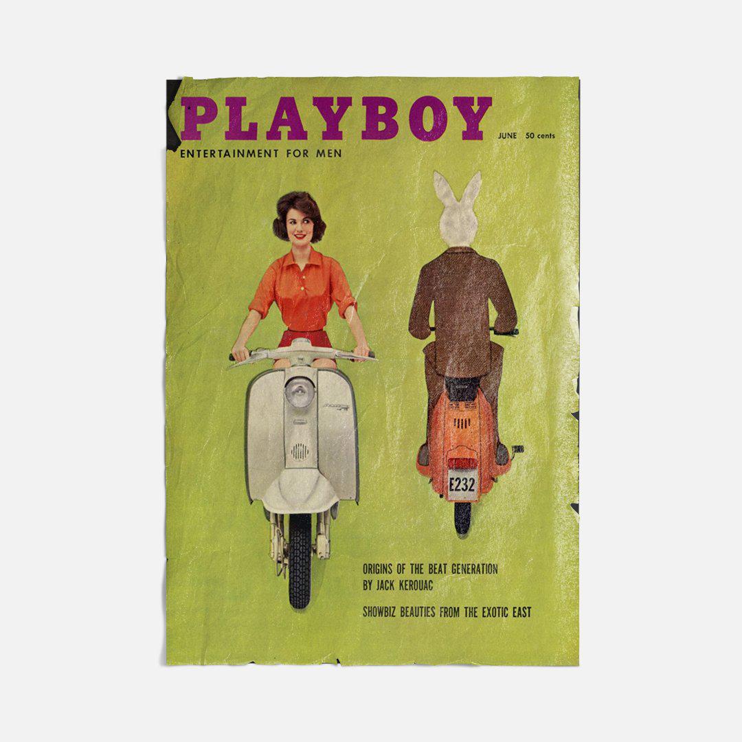 Vintage Ads- Playboy June 59- Wooden Poster-Famous Rebel