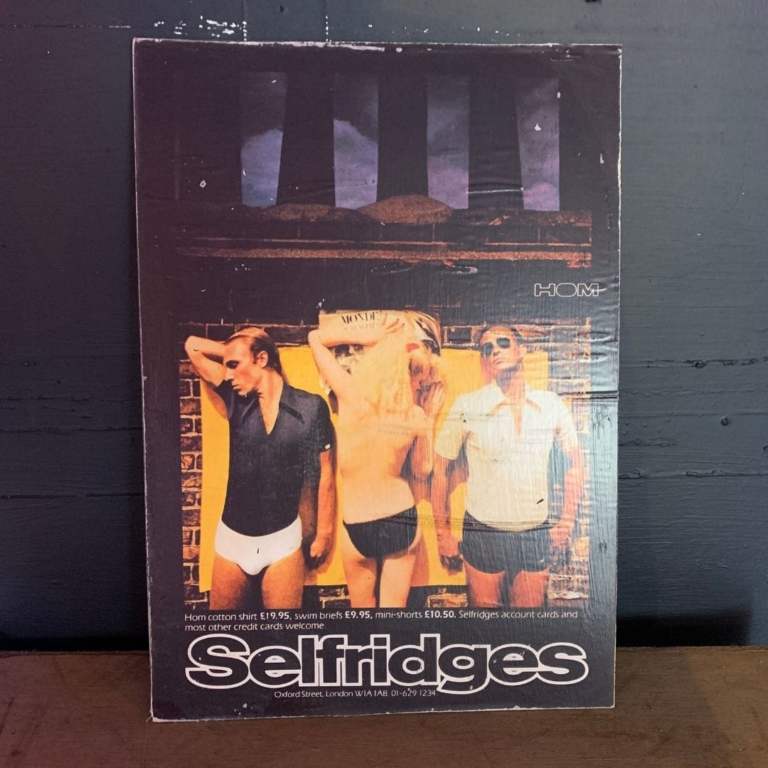 Vintage Ads- Selfridges - Wooden Poster-Famous Rebel