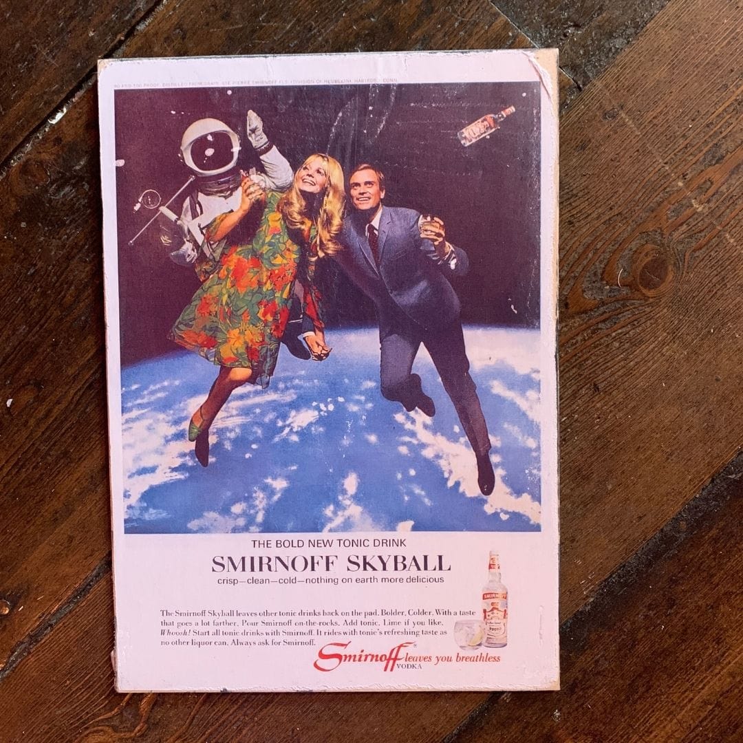 Vintage Ads- Smirnoff Skyball -Wooden Poster-Famous Rebel