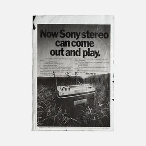 Vintage Ads- Sony Stereo - Wooden Poster-Famous Rebel