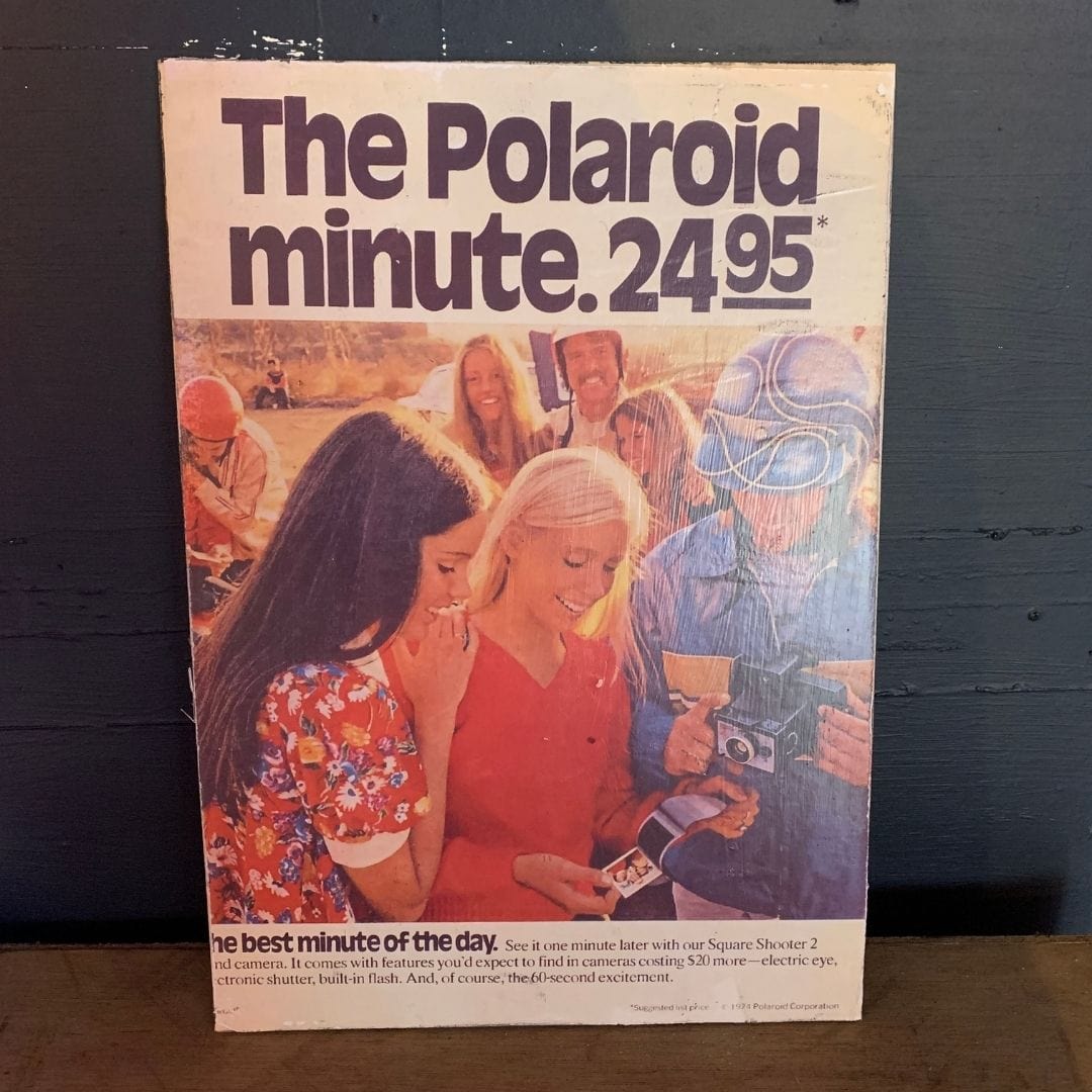 Vintage Ads- The Polaroid Minute 2495 - Wooden Poster-Famous Rebel