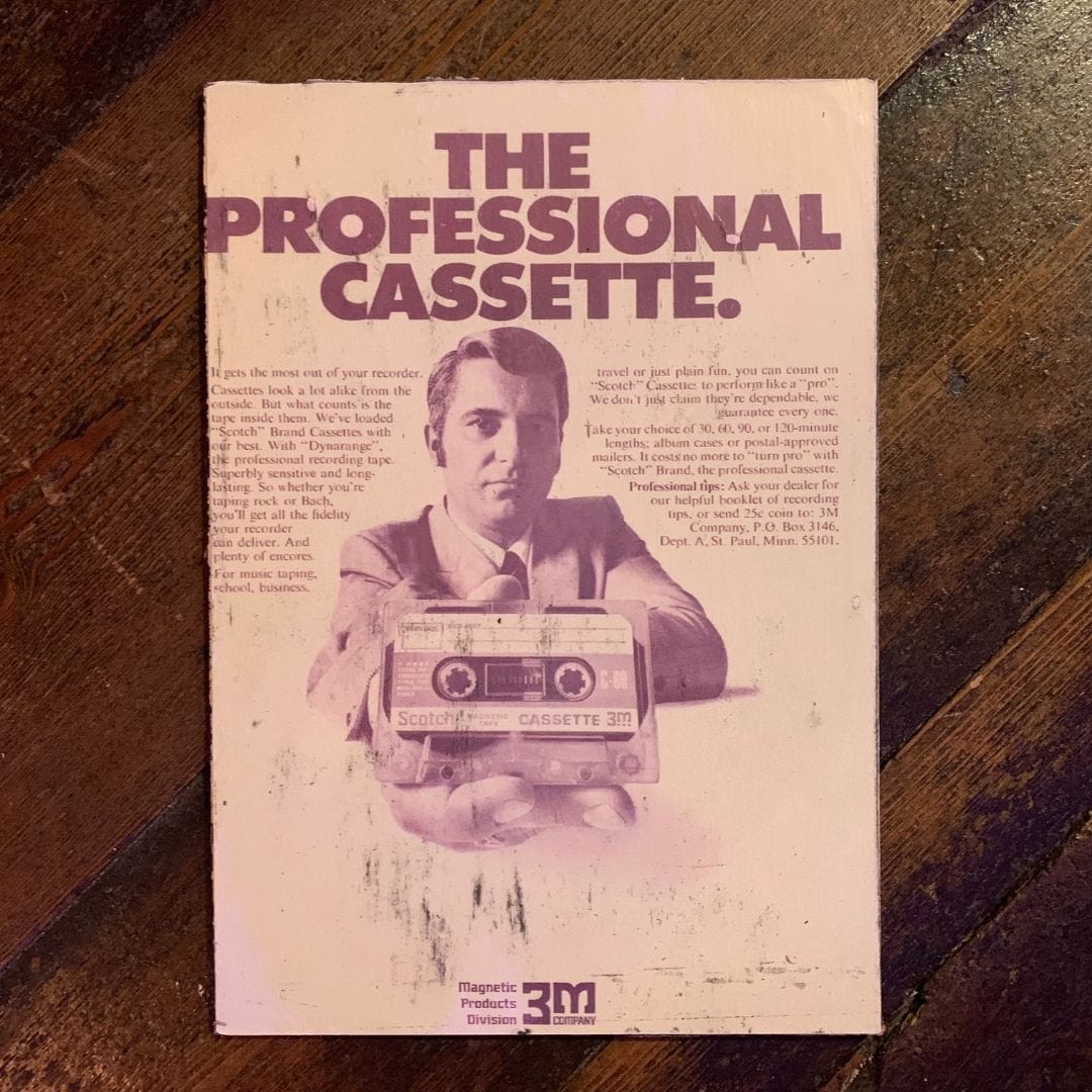 Vintage Ads- The Professional Cassette - Wooden Poster-Famous Rebel