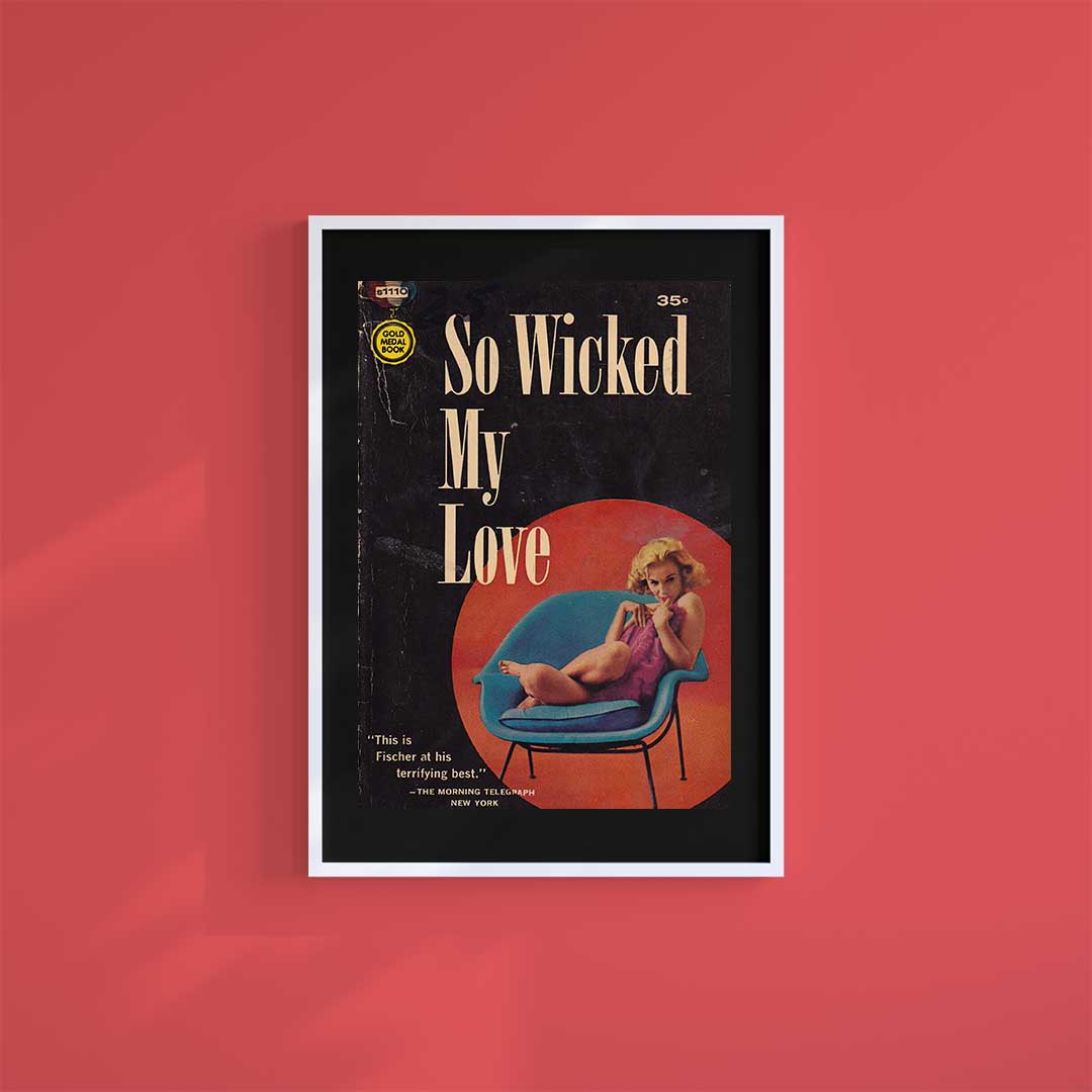 Large (A2) 16.5" x 23.4" inc Mount-Black-Wicked Love - Wall Art Print-Famous Rebel