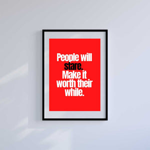 Large (A2) 16.5" x 23.4" inc Mount-White-Worth It- Wall Art Print-Famous Rebel