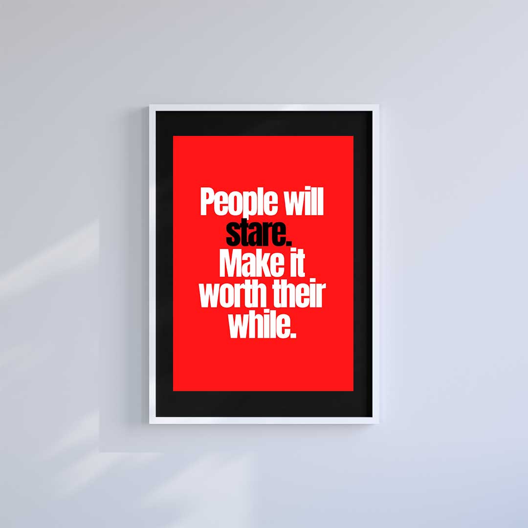 Small 10"x8" inc Mount-Black-Worth It- Wall Art Print-Famous Rebel