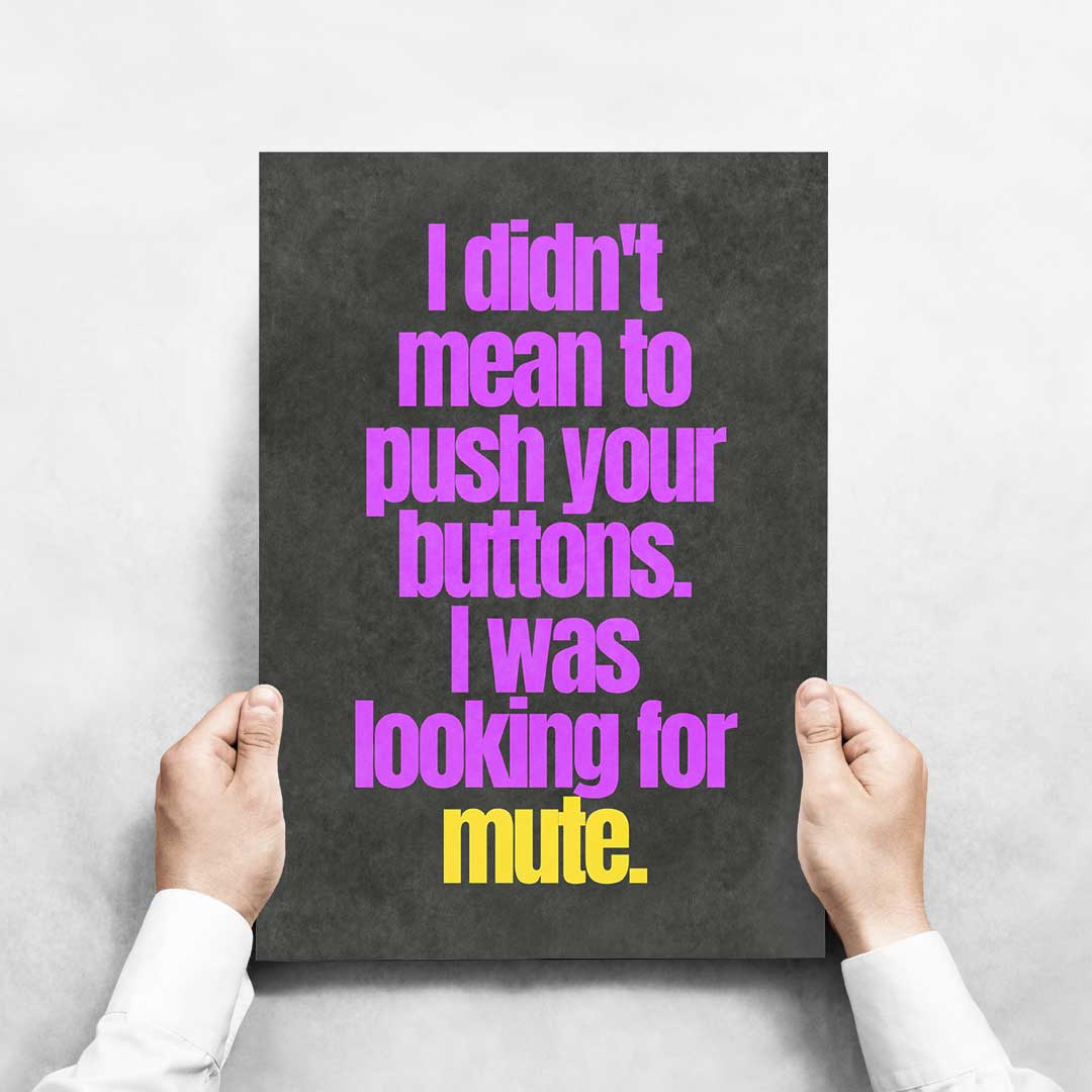 -Wrong Buttons- Wall Art Print-Famous Rebel